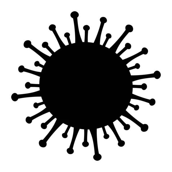 Icono Virus Negro Sobre Fondo Blanco — Vector de stock