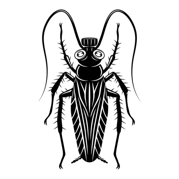 白い背景のガスマスクの黒いゴキブリ — ストックベクタ