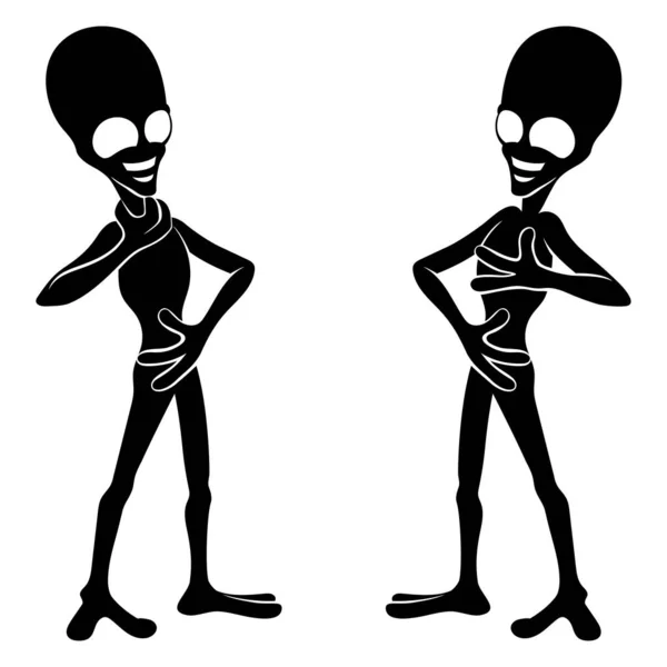 Extraterrestrial Aliens Laughing White Background — Stock Vector