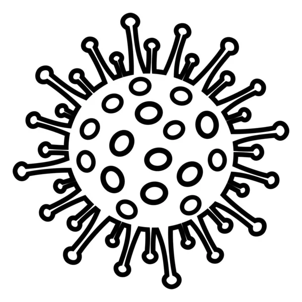 白い背景に黒いウイルスのアイコン — ストックベクタ