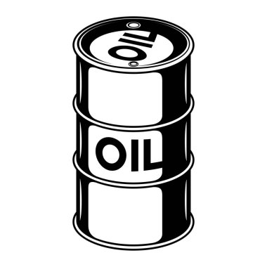 Beyaz arka planda siyah yağ fıçısı.