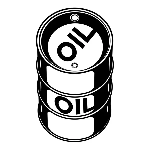 Zwarte Olievat Een Witte Achtergrond — Stockvector