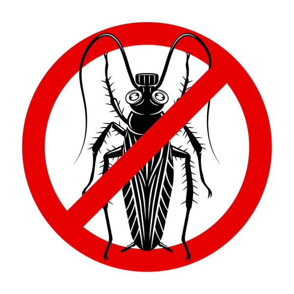 圆形标志 白色背景上戴着防毒面具的蟑螂 — 图库矢量图片