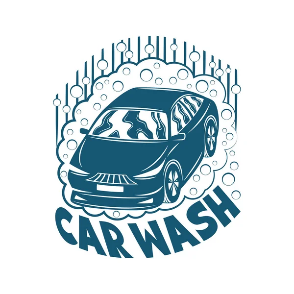 Car Wash Teken Een Witte Achtergrond — Stockvector
