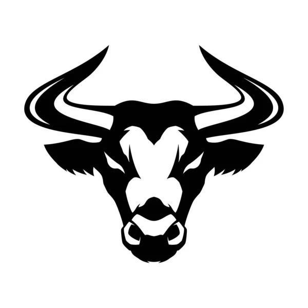 白い背景に黒い雄牛のサイン — ストックベクタ