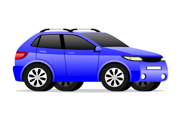 白い背景に青い車のアイコン — ストックベクタ