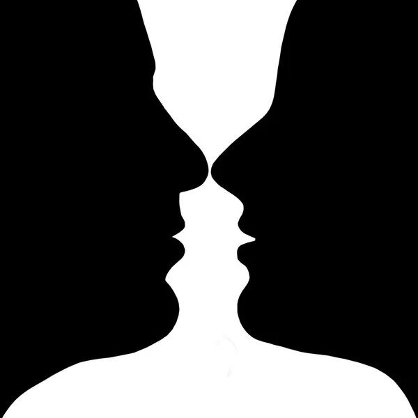 Silhouette of man and woman — Stock Photo, Image