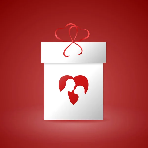 Confezione regalo con cuore — Vettoriale Stock