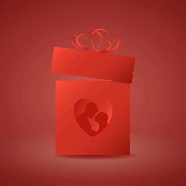 Confezione regalo con cuore — Vettoriale Stock