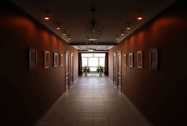 Empty hotel  hallway — Stock Photo, Image