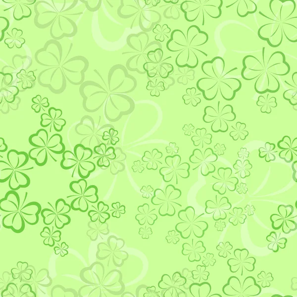 Groene achtergrond met shamrocks — Stockvector