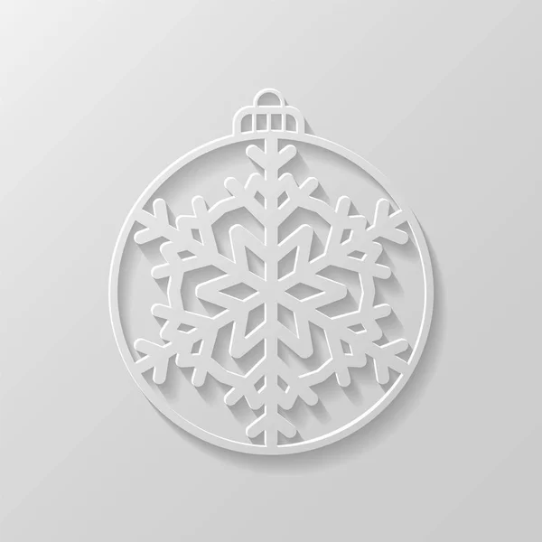 Bola de Navidad decorativa blanca — Vector de stock