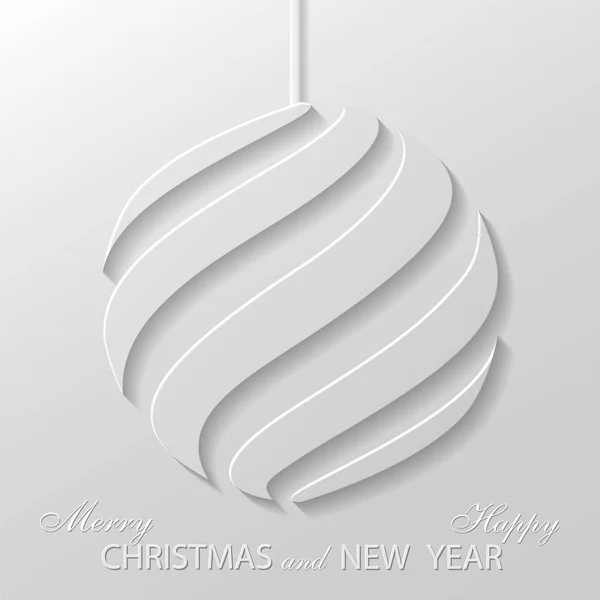 Λευκή διακοσμητική μπάλα Χριστουγεννιάτικη — Διανυσματικό Αρχείο