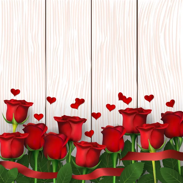 红玫瑰背景 — 图库矢量图片