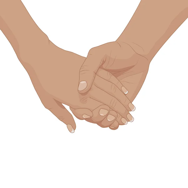 Lovers holding hands — Stock Vector