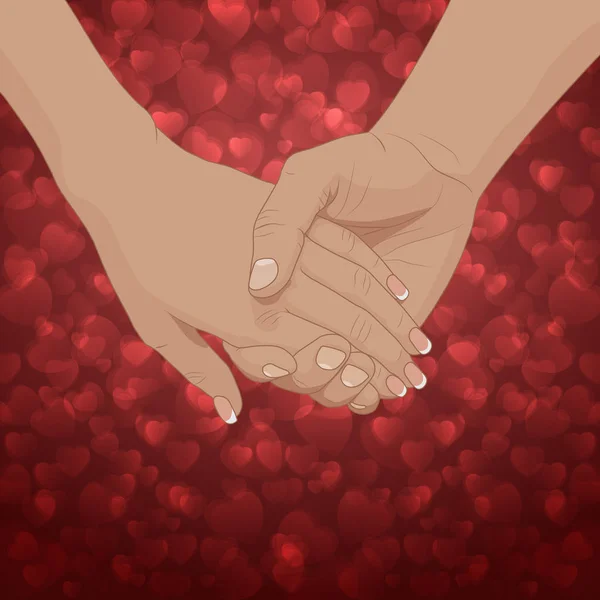 Amoureux tenant la main — Image vectorielle