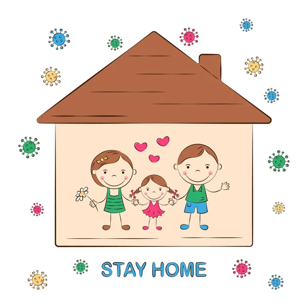 Family at home — Stock Vector