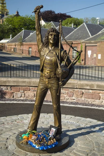 Standbeeld van de oorspronkelijke zanger Bon Scott voor rock band acdc — Stockfoto