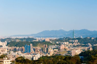 Taipei City Shining in the Early Morning Sun, Taipei Tayvan. Hava fotoğrafçılığı