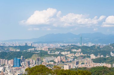 Taipei City Shining in the Early Morning Sun, Taipei Tayvan. Hava fotoğrafçılığı