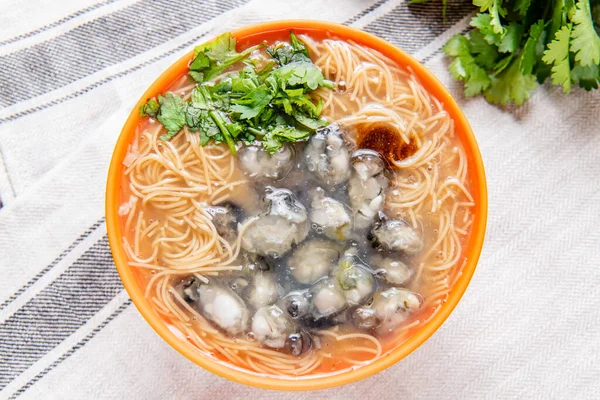 Austernvermicelli Sind Ein Köstliches Essen Taiwan Wird Mit Austern Und — Stockfoto