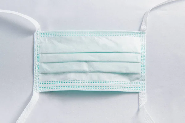 Tie Surgical Mask Corona Virus Protection Isolated White Background — Stock Photo, Image