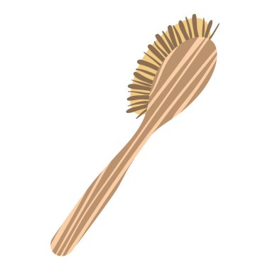 Masaj ve kendine masaj için anti-selülit masaj fırçası. Vektör illüstrasyonu.