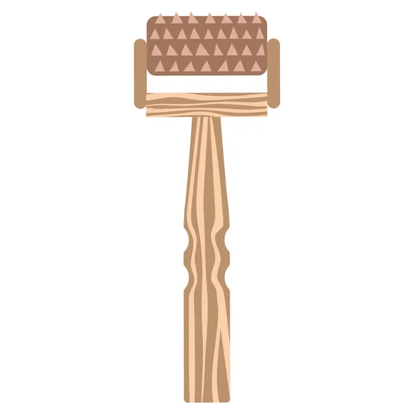 Applicatore di massaggio in un caso di legno per massaggio e auto-massaggio. Illustrazione vettoriale . — Vettoriale Stock