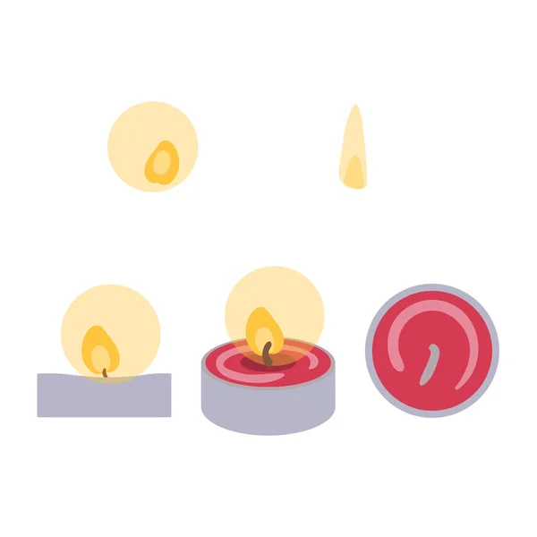 Conjunto Velas Aromáticas Vector — Vector de stock