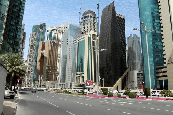 Πόλη Του Μέλλοντος Είναι Κατάρ Της Ντόχα Απίστευτο Ουρανοξύστες Μια — Φωτογραφία Αρχείου