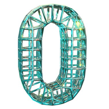 3D görüntüleme, 0 sıfır numara. Net yüksek çözünürlüklü sembol oluşturma. Sihir stili parlak. Havalı, köpüklü bir yazı tipi. Beyaz arkaplanda izole.