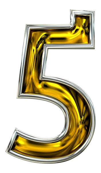 Rendering Number Five Recent Door Number Style Font Clean High — Stock Photo, Image