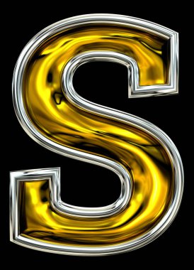 3 boyutlu görüntüleme. Küçük harfler, yeni kapı numarası yazı tipi. Kabartmalı metal karışımı. Yüksek çözünürlüklü ABC canlandırması. Gümüş çerçeveli. Siyah arkaplanda izole.