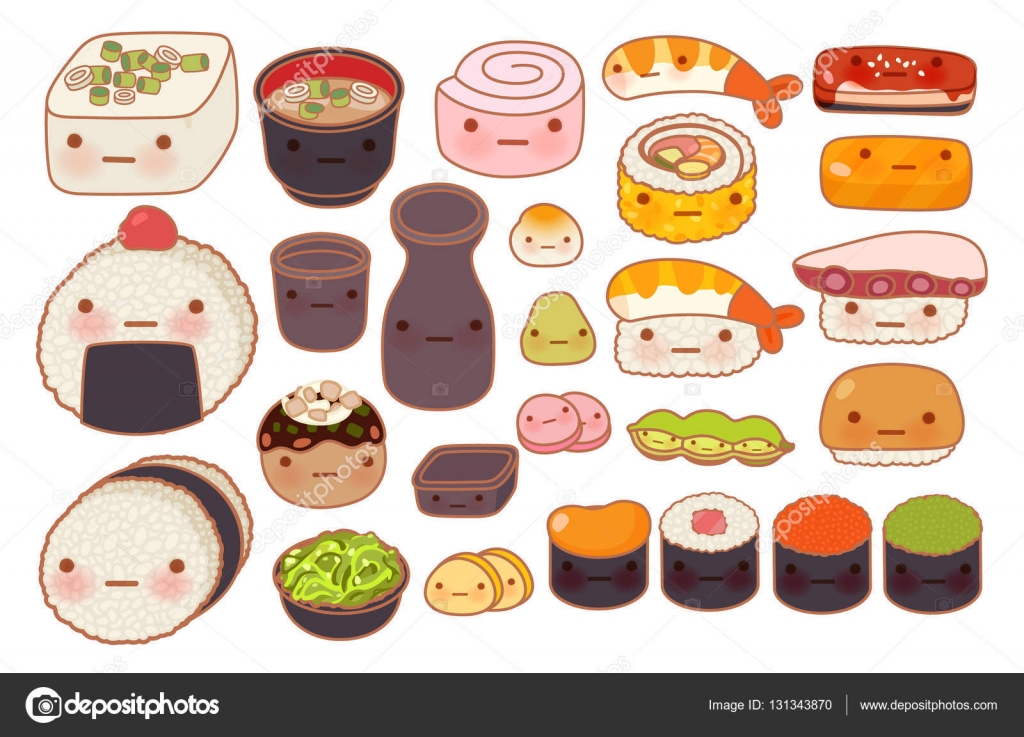 Sushi Kawaii Stock Vectors Royalty Free Sushi Kawaii Illustrations Depositphotos