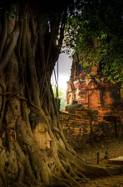 imperfect buddha statues in Wat Mahathat, Ayutthaya Historical Park Siam