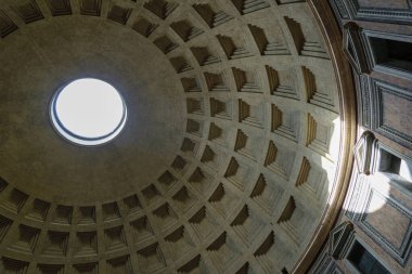 Roma 'daki Agrippa Panteonu' nun iç manzarası.