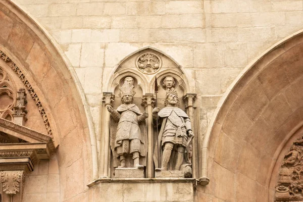 Sochařský Detail Gotické Katedrály Burgosu Španělsko — Stock fotografie