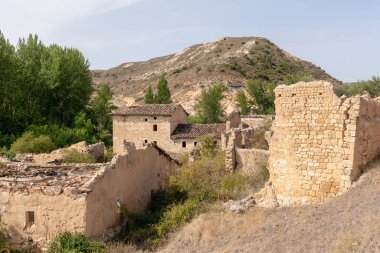 Valdearnedo, Burgos 'un terk edilmiş kasabası. Castilla y Leon, İspanya