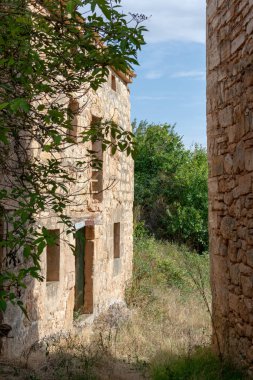 Barcena de Bureba. Terk edilmiş Burgos kasabası, Castilla y Leon, İspanya