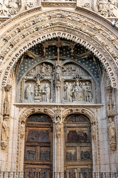 Hlavní Dveře Kostela Santa Maria Aranda Duero Tradiční Město Provincii — Stock fotografie