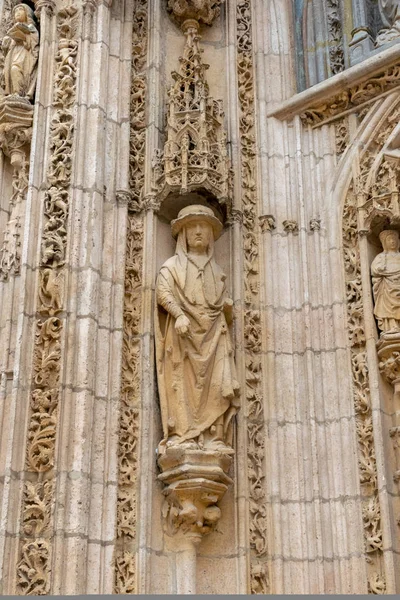 Hlavní Dveře Kostela Santa Maria Aranda Duero Tradiční Město Provincii — Stock fotografie