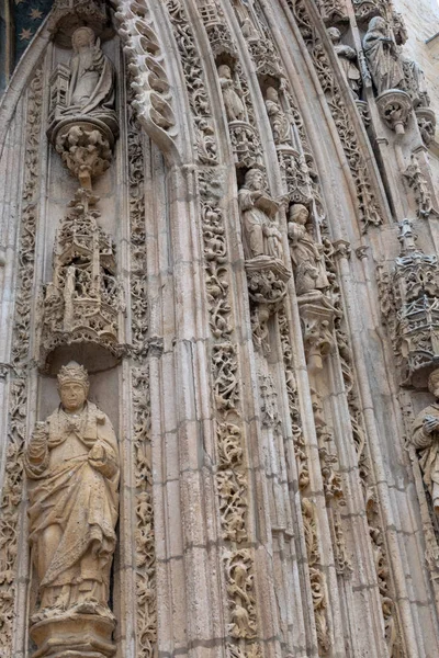 Hlavní Dveře Kostela Santa Maria Aranda Duero Tradiční Město Provincii — Stock fotografie