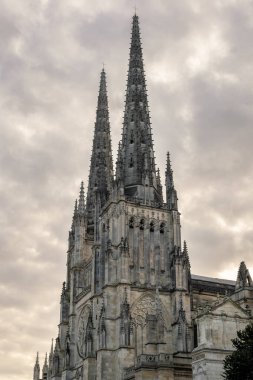 Bordeaux, Yeni Aquitaine, Fransa 'da Saint Andre' nin Gotik katedral kuleleri