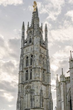 Bordeaux, Yeni Aquitaine, Fransa 'da Saint Andre' nin Gotik katedral kuleleri