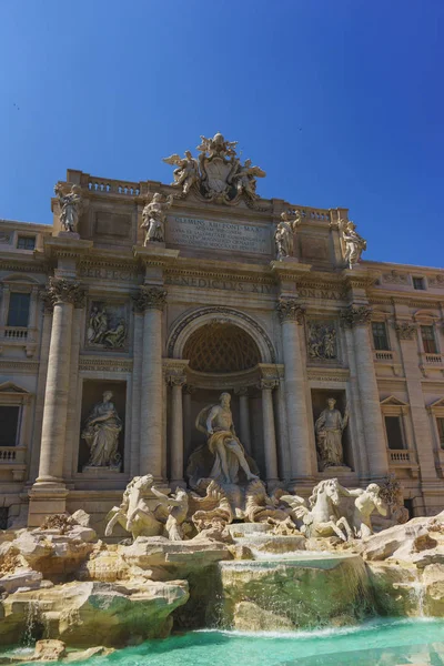 The famous Baroque fountain in Rome -Fontana di Trevi. Popular a