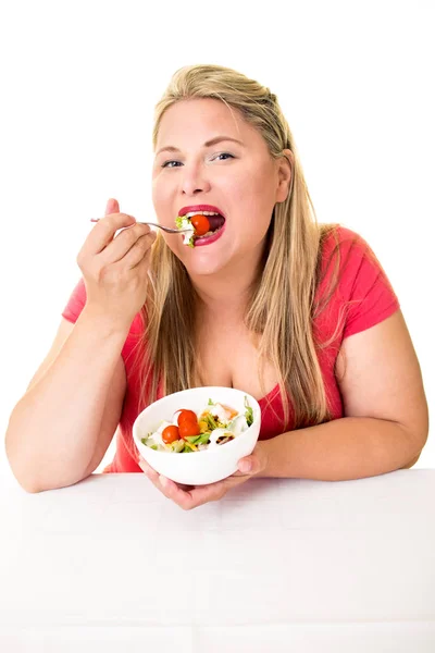 Meyve ile kilolu kadın — Stok fotoğraf