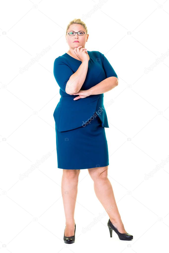 Confident overweight businesswoman