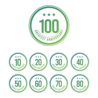 100 Yıl Yıldönümü Mavi Çember Tasarım Logo Vektör Şablonu Çizimi