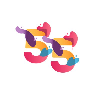 55 Yıl Yıldönümü Kutlama Akımı Vektör Şablonu Tasarım Çizimi