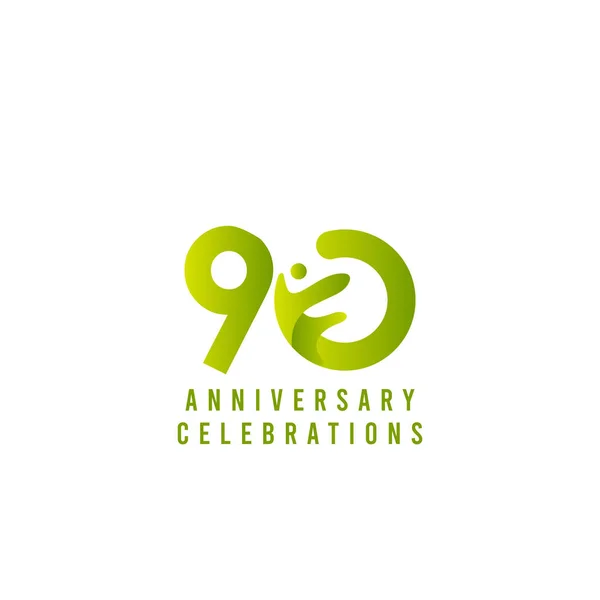 90 χρόνια επέτειο εορτασμός Διάνυσμα Πρότυπο Σχεδιασμός Εικονογράφηση — Διανυσματικό Αρχείο
